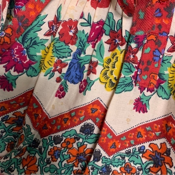 Albert Nipon Long Sleeve red floral button front a line dress small Vintage - Picture 5 of 15